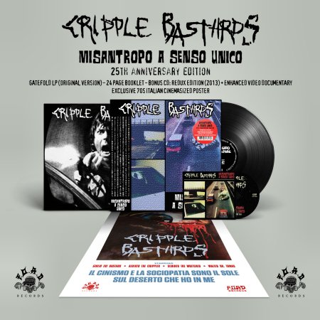 CRIPPLE BASTARDS \"Misantropo a senso unico - 25y ed.\" LP+CD (black) PREORDER
