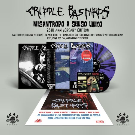 CRIPPLE BASTARDS \"Misantropo a senso unico - 25y ed.\" LP+CD (diehard) PREORDER